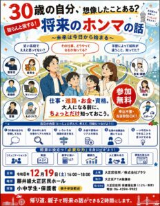 知らんと損する!将来のホンマの話 チラシ 令和8年12月19日(土)16:00〜18:00 藤井組大正区民ホール 参加無料・申込不要
